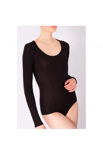 Κορμάκι μακρύ μανίκι ανοιχτή λαιμόκοψη 93% Micromodal - 7% Lycra