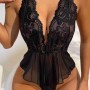 Merry See Sexy Babydoll κορμάκι με δαντέλα στο στήθος Μαύρο