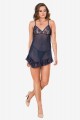 Babydoll Με Στρινγκ See Through Love Plus Size Μπλε 3XL