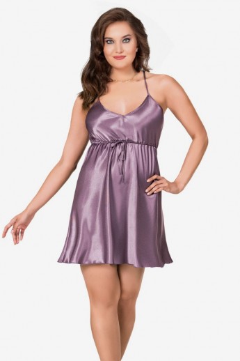 Babydoll Σατεν Charlotte Λιλά 3XL