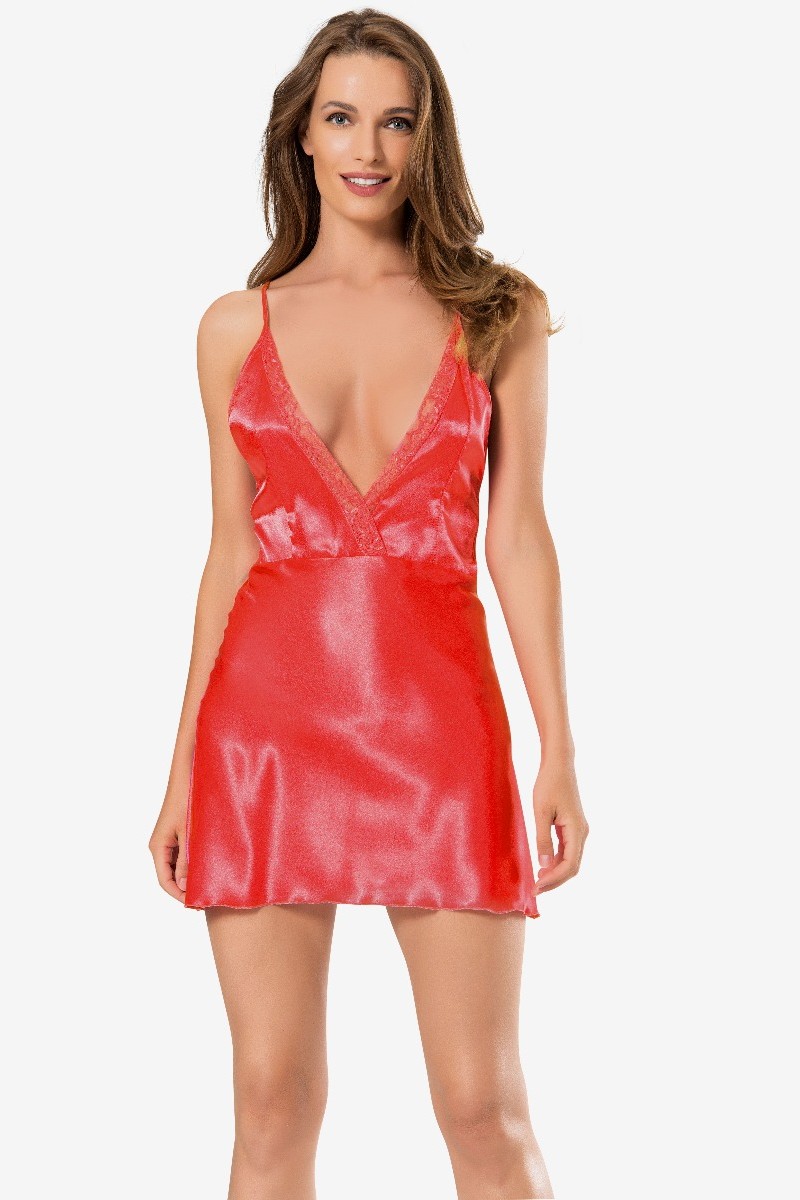 Babydoll Σατεν Night Dream Κόκκινο L Babydoll Σατεν Night Dream Κόκκινο L