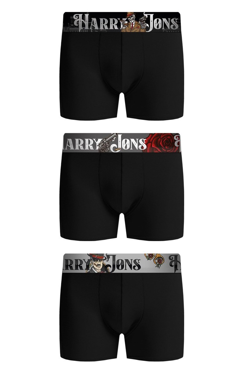 Boxer Harry Jons Gangster Pack Μαύρο L