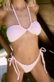 Crinkled Halter Neck Swimwear - Baby Pink Ροζ Ανοιχτό M