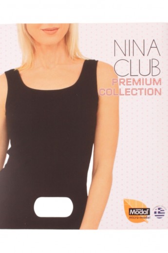 Φανελακι Γυναικειο Nina Club Με Φαρδιά Τιραντα MicroModal Λευκό L