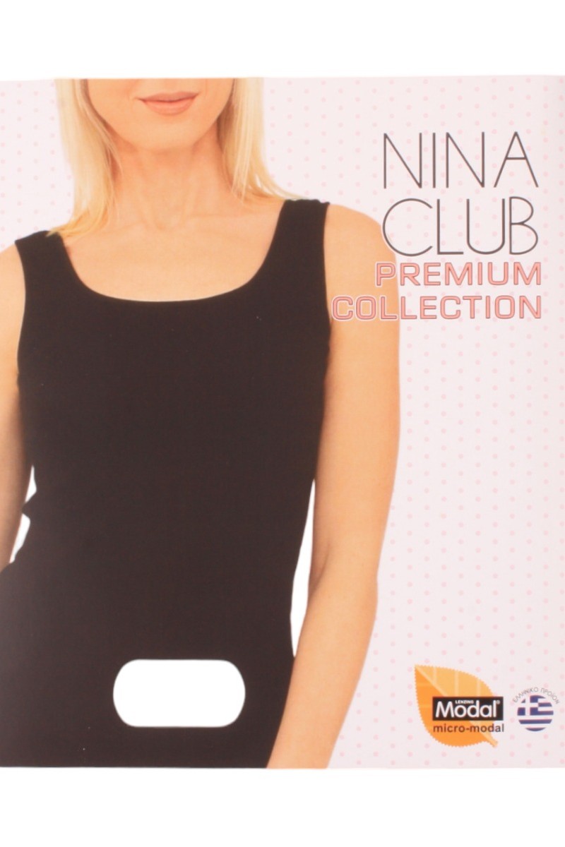 Φανελακι Γυναικειο Nina Club Με Φαρδιά Τιραντα MicroModal Λευκό S