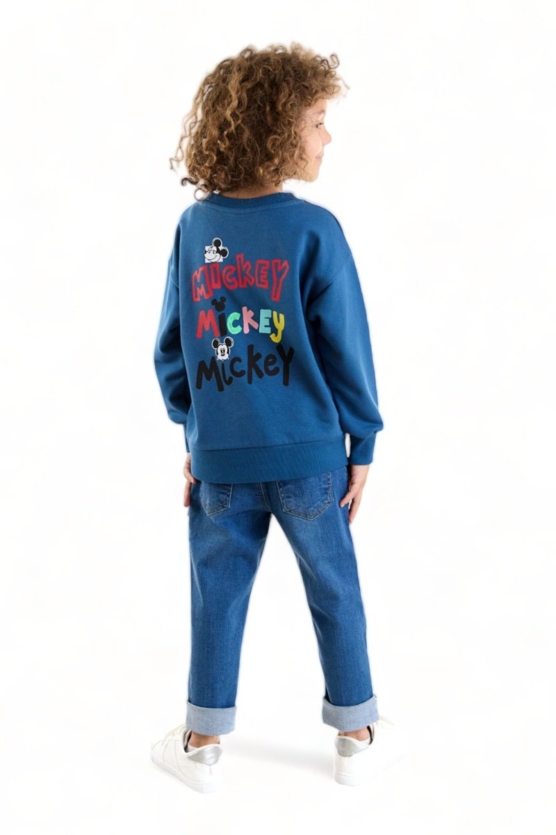 Φούτερ βαμβακερή μπλούζα για αγόρι Cimpa Mickey Mouse  Indigo 3 (2-3 ετών)