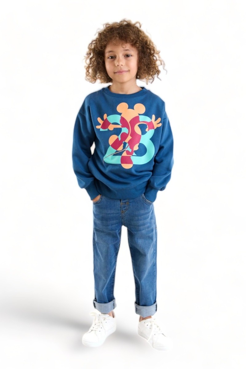 Φούτερ βαμβακερή μπλούζα για αγόρι Cimpa Mickey Mouse  Indigo 5 (4-5 ετών)