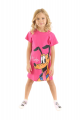 Φόρεμα για κορίτσι βαμβακερό κοντομάνικο φούξια Pluto Φούξια 4 (3-4 ετών)
