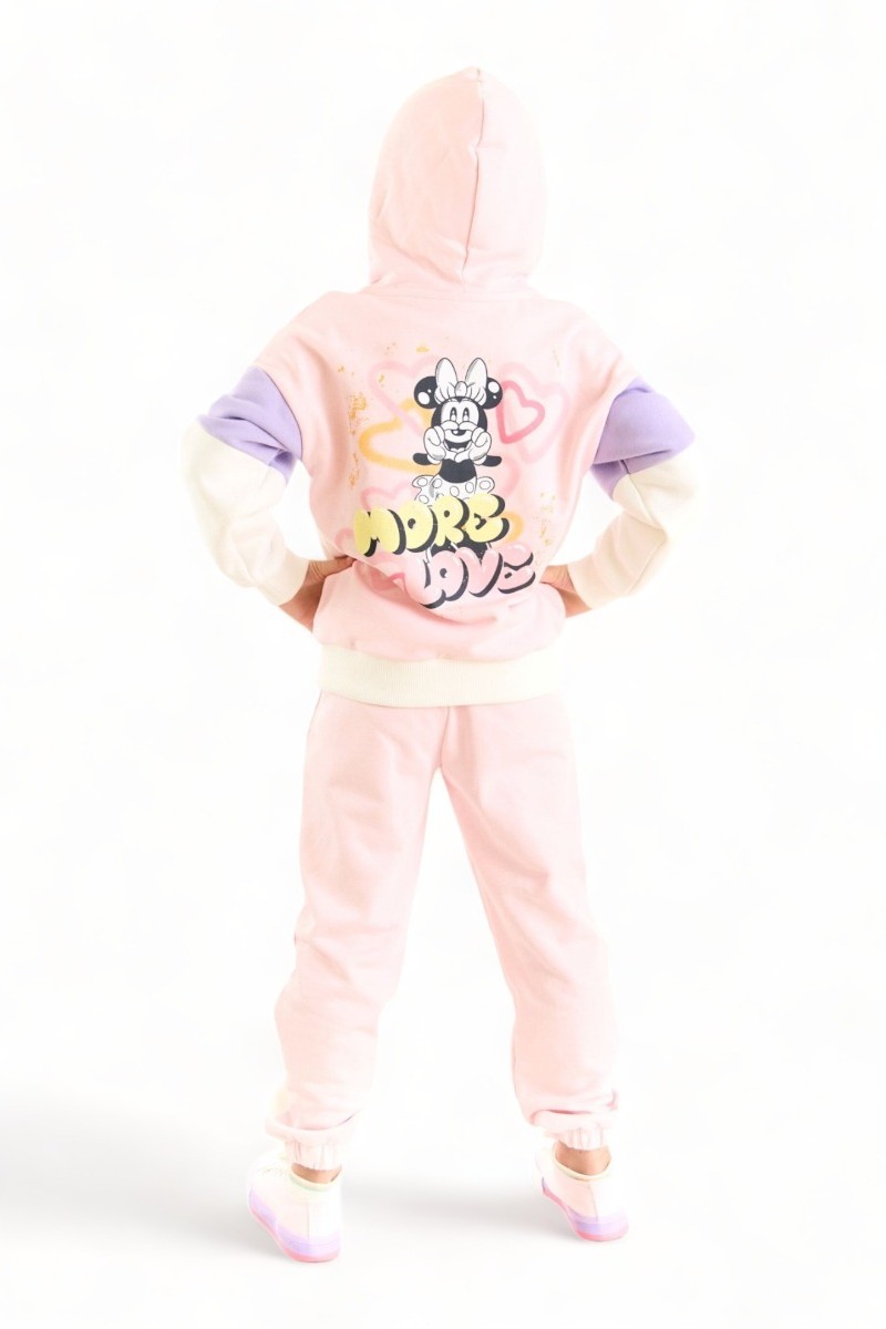 Φόρμα για κορίτσι Cimpa Minnie Mouse βαμβακερή με κουκούλα Λευκό 3 (2-3 ετών)