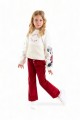 Φόρμα για κορίτσι Cimpa Minnie Mouse με κοτλέ παντελόνι Λευκό 7 (6-7 ετών)