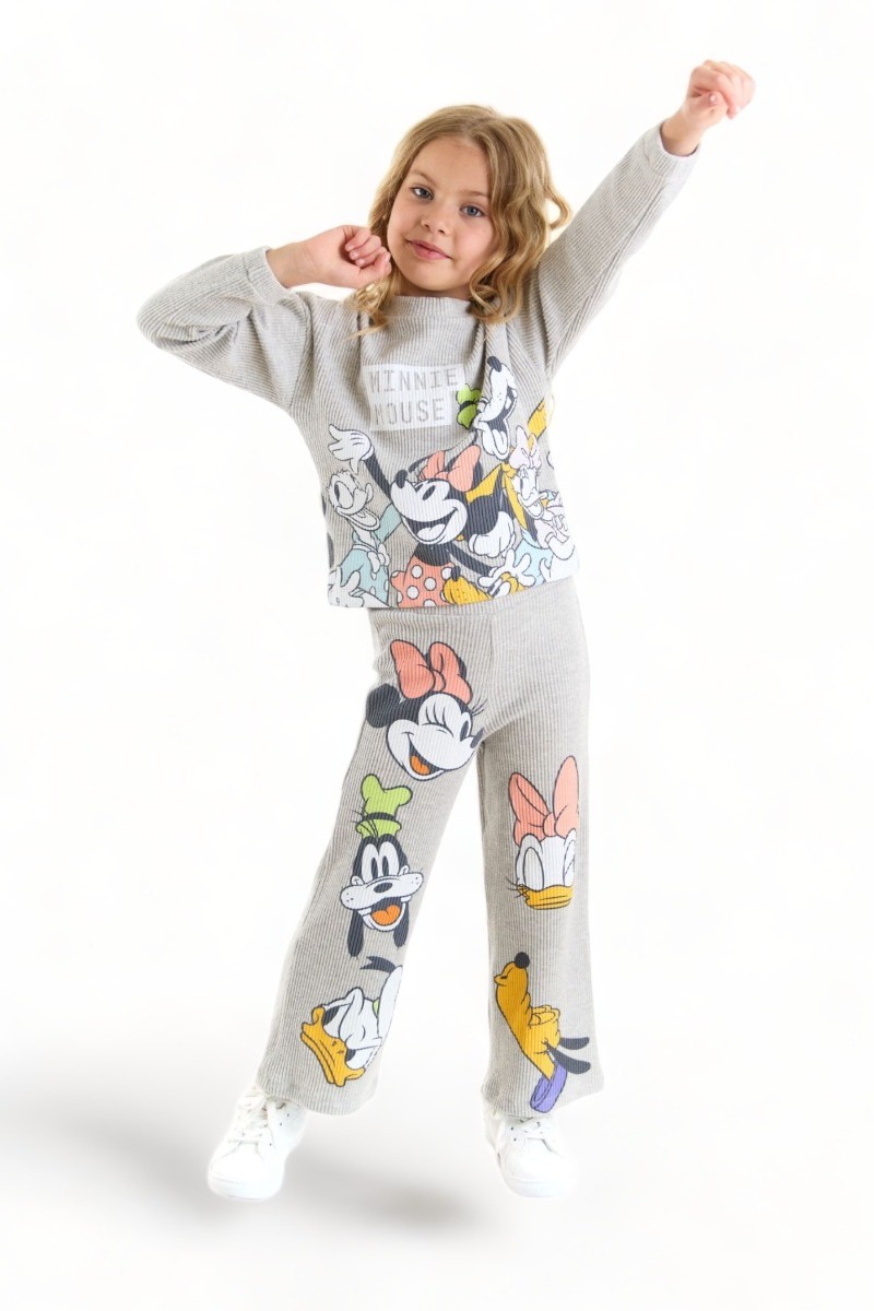 Φόρμα για κορίτσι Cimpa Minnie Mouse σε rib ύφασμα γκρι Γκρι 4 (3-4 ετών)