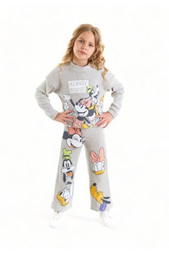 Φόρμα για κορίτσι Cimpa Minnie Mouse σε rib ύφασμα γκρι Γκρι 8 (7-8 ετών)