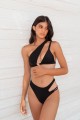 High Waisted Bikini Swimwear - Black Μαύρο L