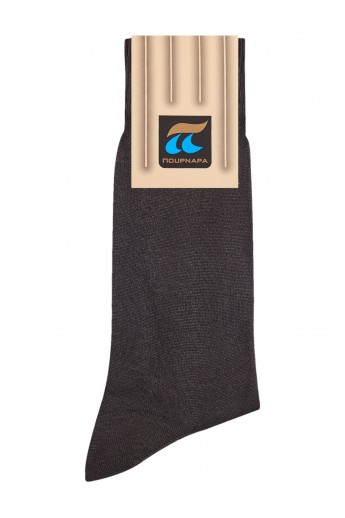 Κάλτσα Μερσεριζέ Βαμβακερή Pournara Basic Γκρι Σκούρο 43-45