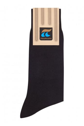 Κάλτσα Μερσεριζέ Βαμβακερή Pournara Basic Μαύρο 39-42