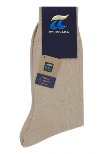 Κάλτσα Μερσεριζέ Βαμβακερή Pournara Premium Basic Μπεζ 40/41