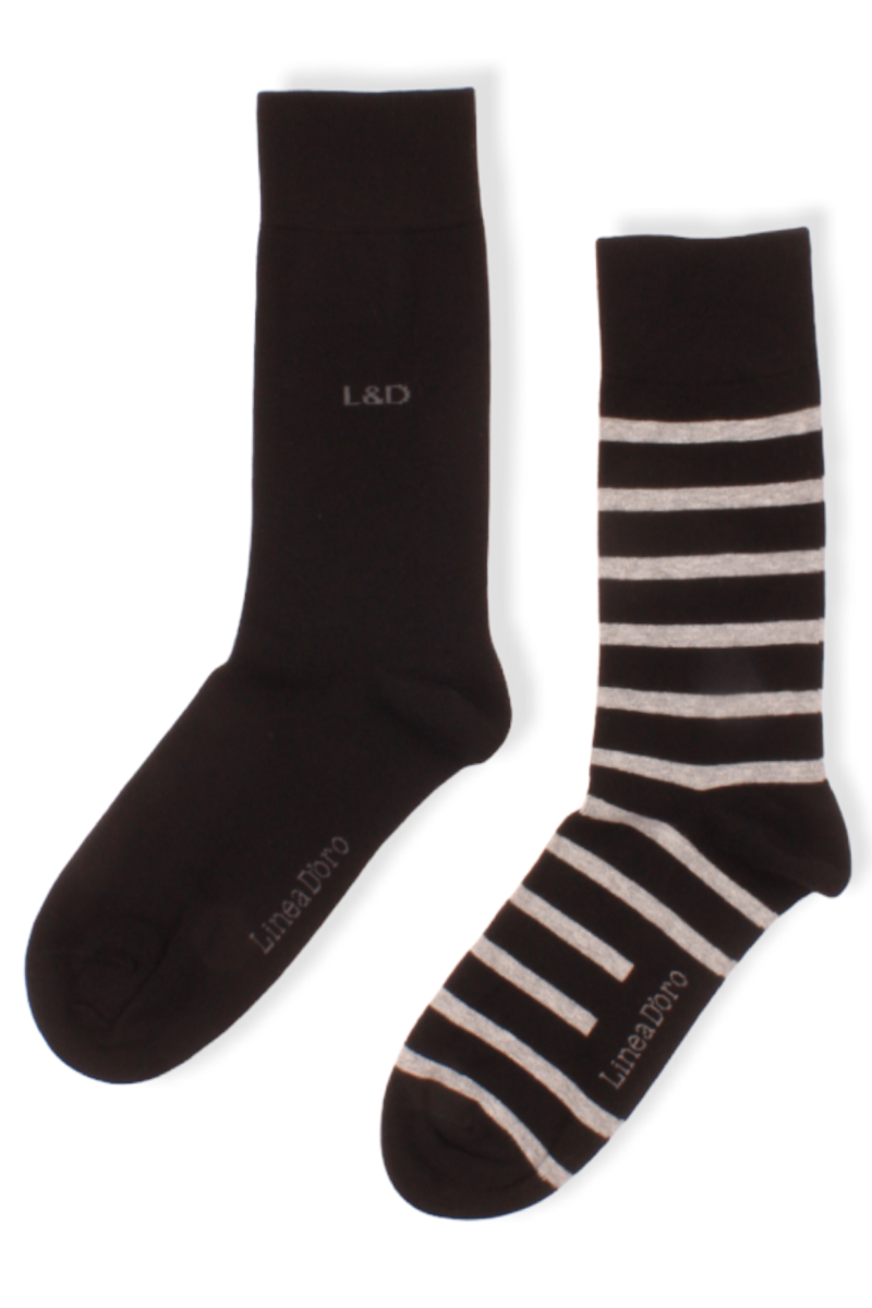 Κάλτσες Linea D'oro  Χωρίς Ραφή 2 τεμ.  Μαύρο 40-45