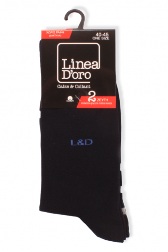Κάλτσες Linea D'oro  Χωρίς Ραφή 2 τεμ.  Μπλε 40-45