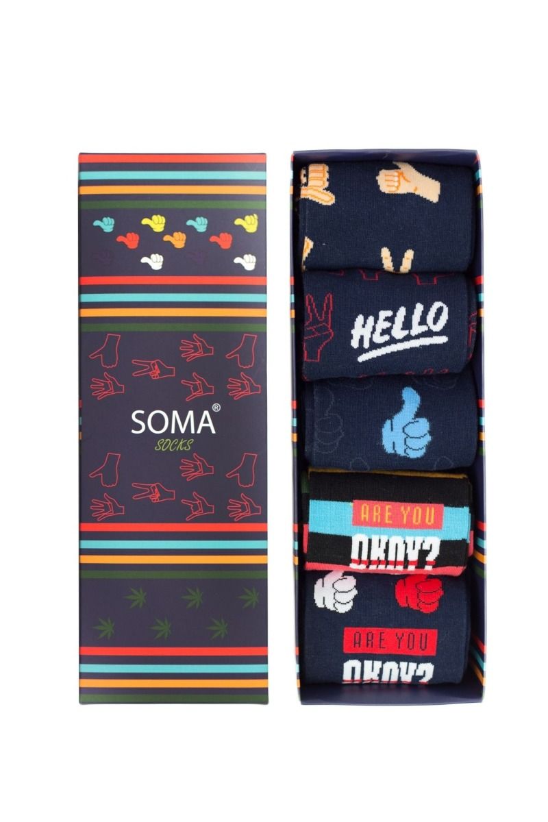 Καλτσες Unisex Σε Κουτι 5 τεμ. Are You Ok Εμπριμε 41-46 Καλτσες Unisex Σε Κουτι 5 τεμ. Are You Ok Εμπριμε 41-46