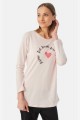 Minerva Γυναικεία Πυτζάμα με Boyfriend T-shirt & Chino Παντελόνι Ροζ Ροζ XL