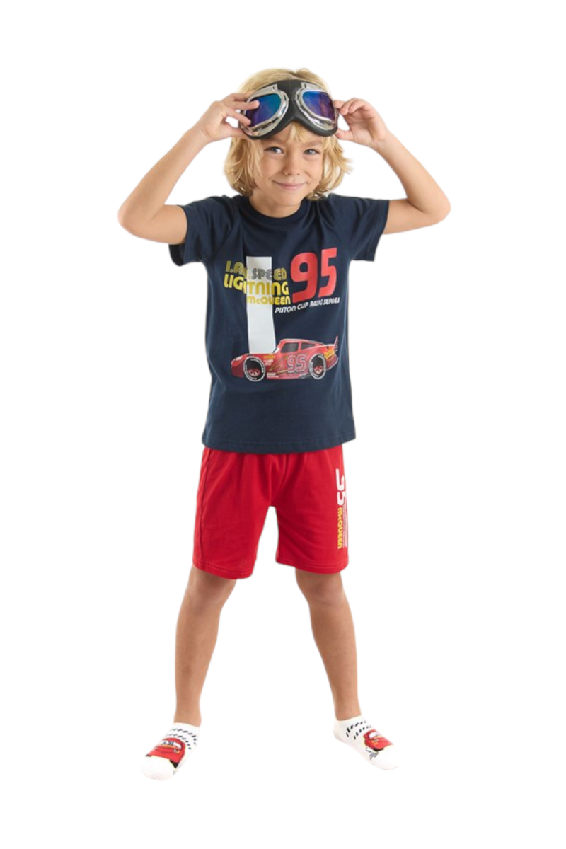 Πιτζάμα για αγόρι με βερμούδα Cars McQueen Disney Μπλε 5 (4-5 ετών)