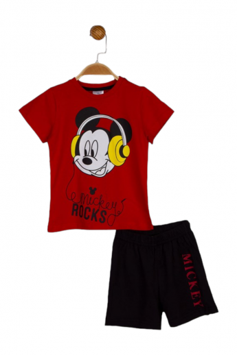Πιτζάμα για αγόρι με βερμούδα Mickey Mouse Disney Κόκκινο 4 (3-4 ετών)