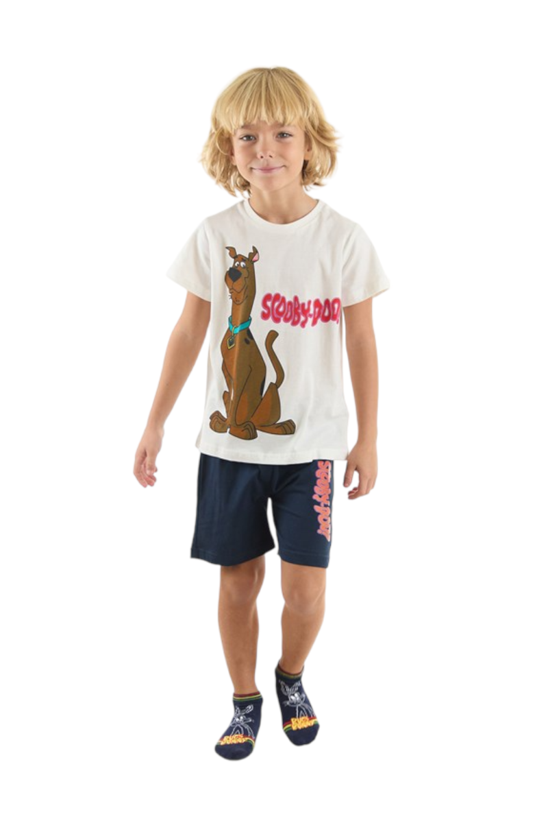 Πιτζάμα για αγόρι με βερμούδα Scooby Doo Λευκό 8 (7-8 ετών)