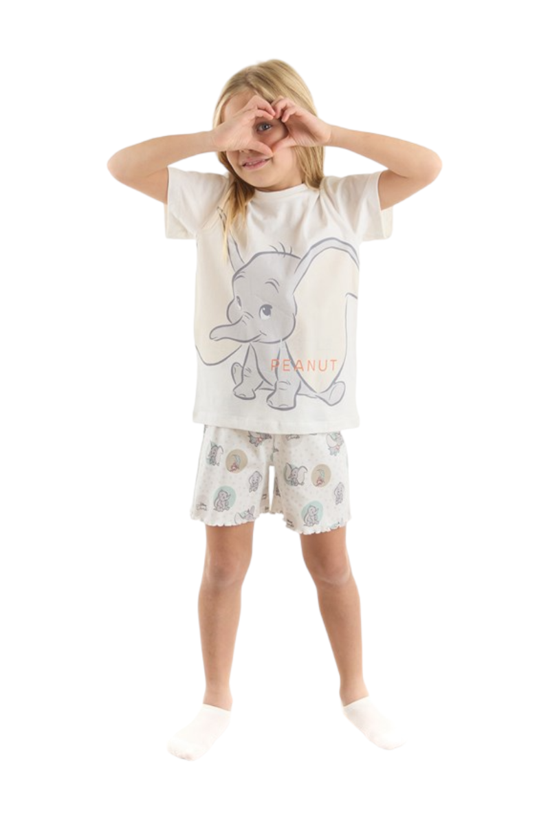 Πιτζάμα για κορίτσι με βερμούδα Dumbo Disney Λευκό 6 (5-6 ετών)