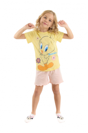 Πιτζάμα για κορίτσι με βερμούδα Tweety Looney Tunes Κίτρινο 4 (3-4 ετών)