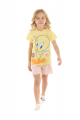 Πιτζάμα για κορίτσι με βερμούδα Tweety Looney Tunes Κίτρινο 5 (4-5 ετών)