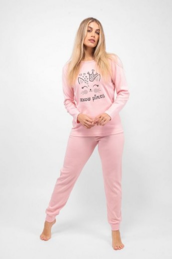 Πιτζαμα Γυναικεια Cherry Underwear  Meow Princess Ροζ 3XL