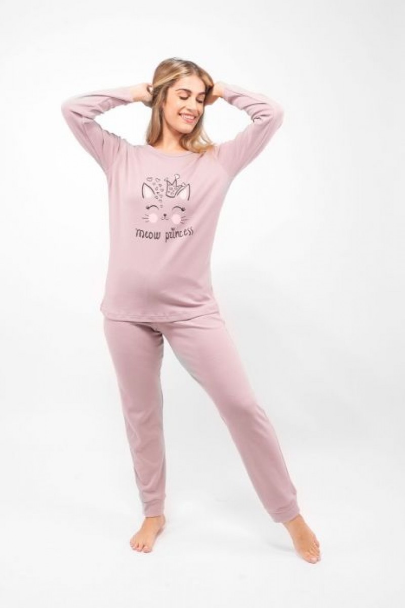 Πιτζαμα Γυναικεια Cherry Underwear  Meow Princess Σάπιο Μήλο XL
