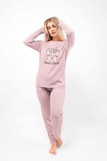 Πιτζαμα Γυναικεια Cherry Underwear  Meow Princess Σάπιο Μήλο XL