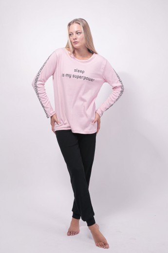 Πιτζαμα Γυναικεια Cherry Underwear Pink With Leo Ροζ XL