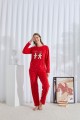 Πιτζαμα γυναικεία Fleece Siyah Gingerbread Κόκκινο XL
