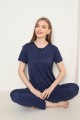 Πιτζαμα γυναικεία Viskoz Baki Collection Blue PouaB Navy Spotted M