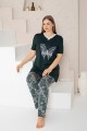 Πιτζαμα γυναικεία Viskoz Baki Collection ButterflyB Κυπαρισσί M