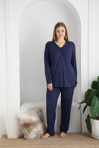 Πιτζαμα γυναικεία Viskoz Baki Collection Navy Poua A Μπλε XL