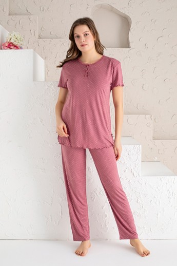 Πιτζαμα γυναικεία Viskoz Baki Collection pink poua B Σάπιο Μήλο XL