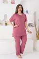 Πιτζαμα γυναικεία Viskoz Baki Collection Pink Poua Ροζ Πουά 3XL