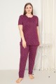 Πιτζαμα γυναικεία Viskoz Baki Collection Simplicity Wine XL