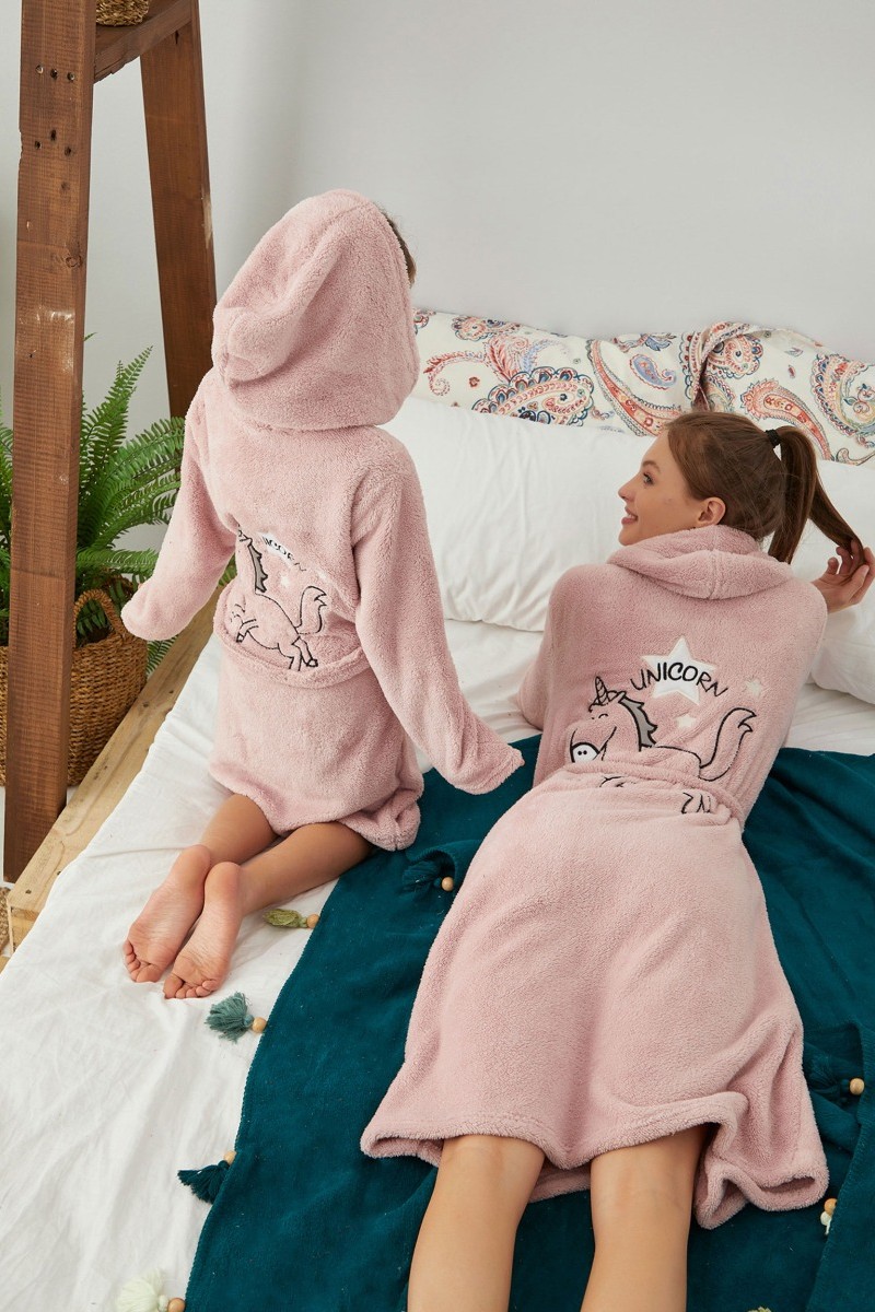 Ρομπα Γυναικεια Fleece Pink Unicorn Ροζ M