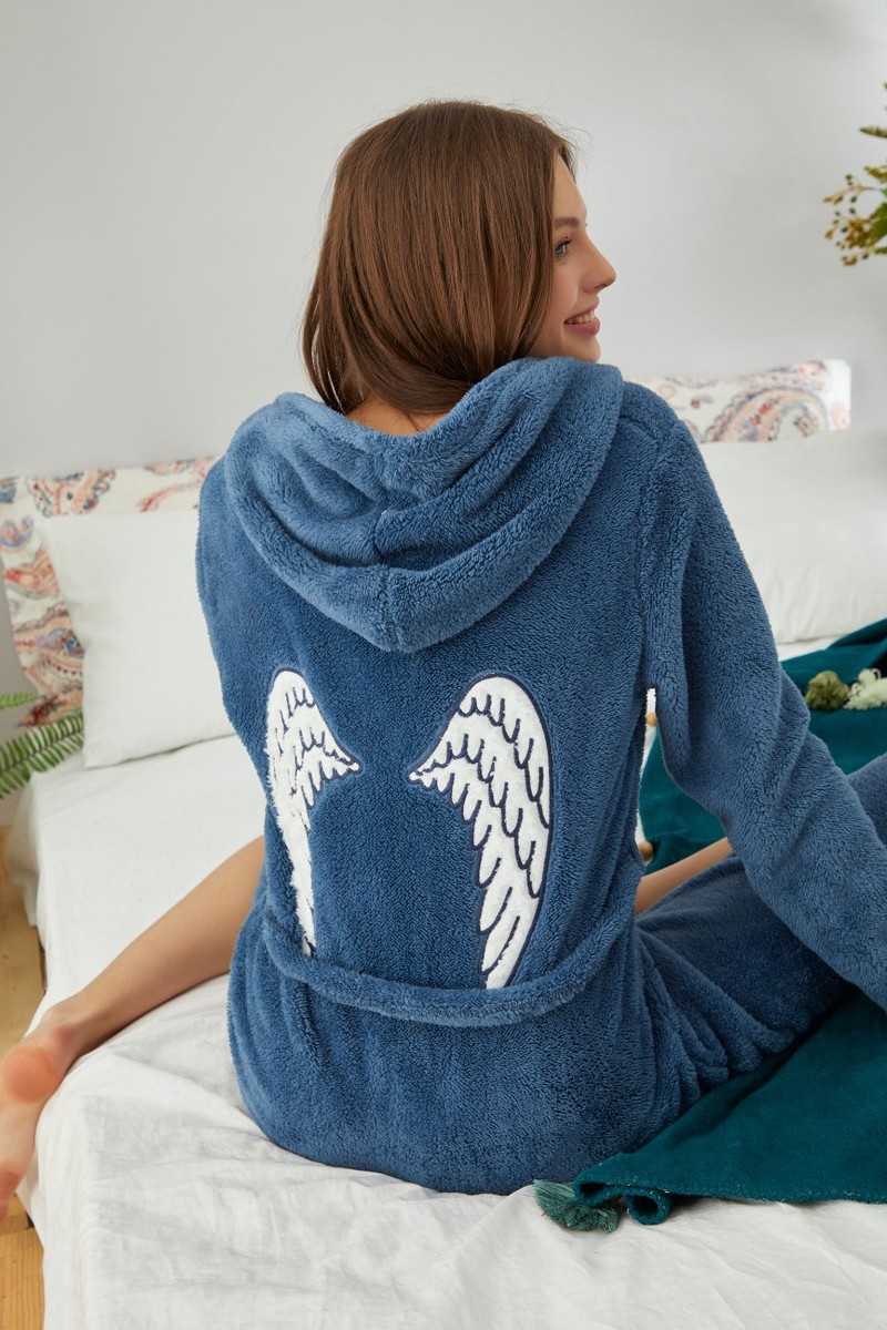 Ρομπα Γυναικεια Fleece Wings Μπλε Ραφ Pack Πολλών Τεμαχίων