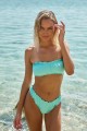 Ruffled Strapless Bikini Swimwear Mint Mint L