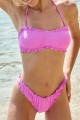 Ruffled Strapless Bikini Swimwear Purple Purple L