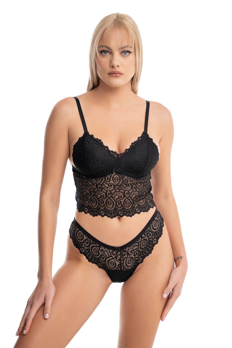 Σετ Bralette-Brazil Koza Αφροδιτη Μαύρο 85B