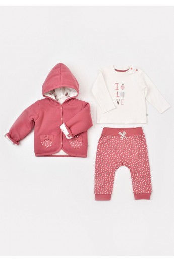 Σετ Βρεφικων Ρουχων Με Ζακετα Biorganic Rose Dry - 3-6 μηνών