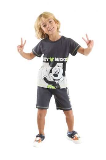 Σετ για αγόρι μπλούζα με βερμούδα Mickey Mouse  Ανθρακί 3 (2-3 ετών)
