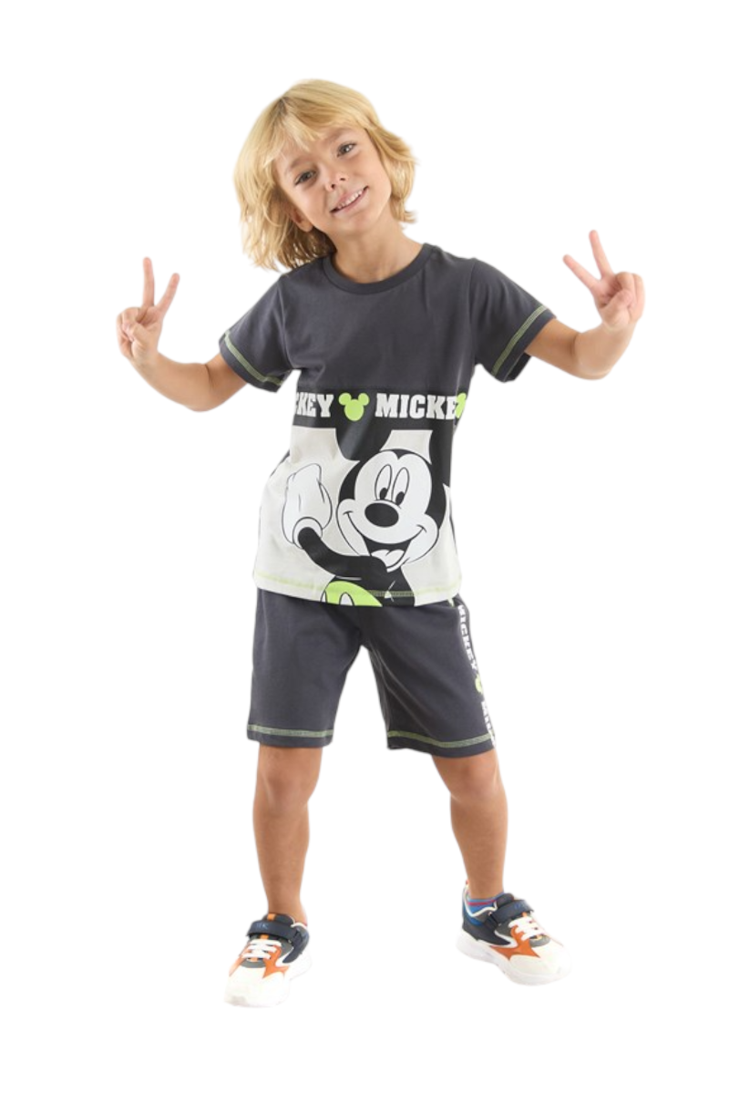 Σετ για αγόρι μπλούζα με βερμούδα Mickey Mouse  Ανθρακί 4 (3-4 ετών)
