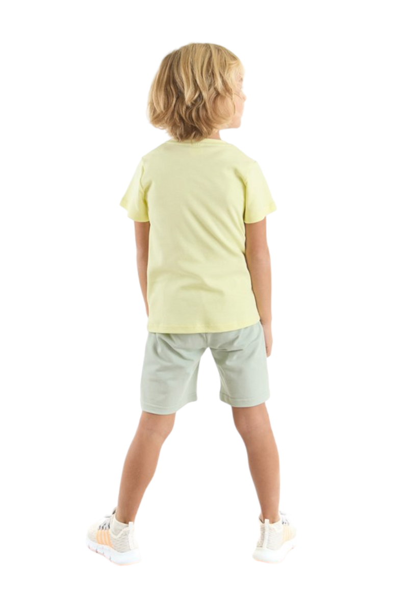 Σετ για αγόρι μπλούζα με πικε βερμούδα Mickey Mouse  Κίτρινο 5 (4-5 ετών)